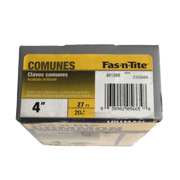 Hillman Fas N Tite Common Nails Bright Finish 4" 1lb 20d NIB New in Box - Picture 4 of 9